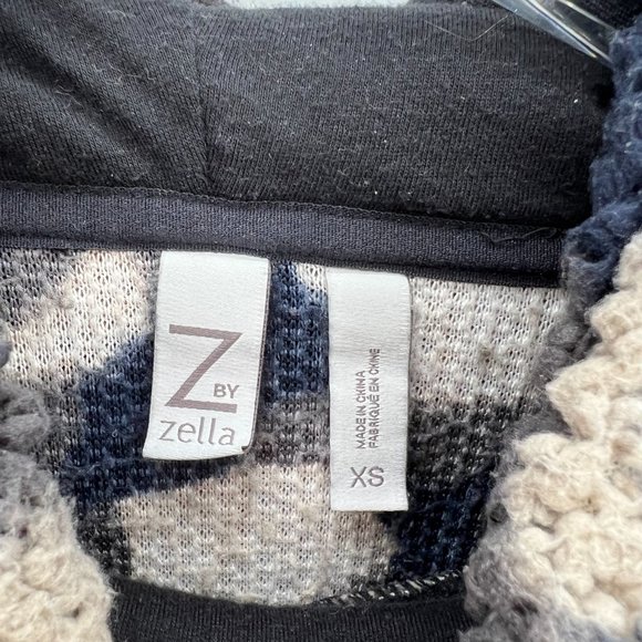 Z by Zella Urban Camo Print Faux Shearling Fleece Pullover Teddy Hoodie Size XS - Picture 5 of 13